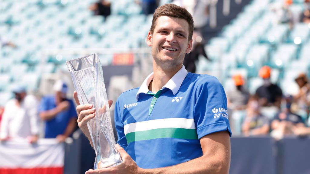Getty Images / Michael Reaves / Na zdjęciu: Hubert Hurkacz, mistrz Miami Open 2021