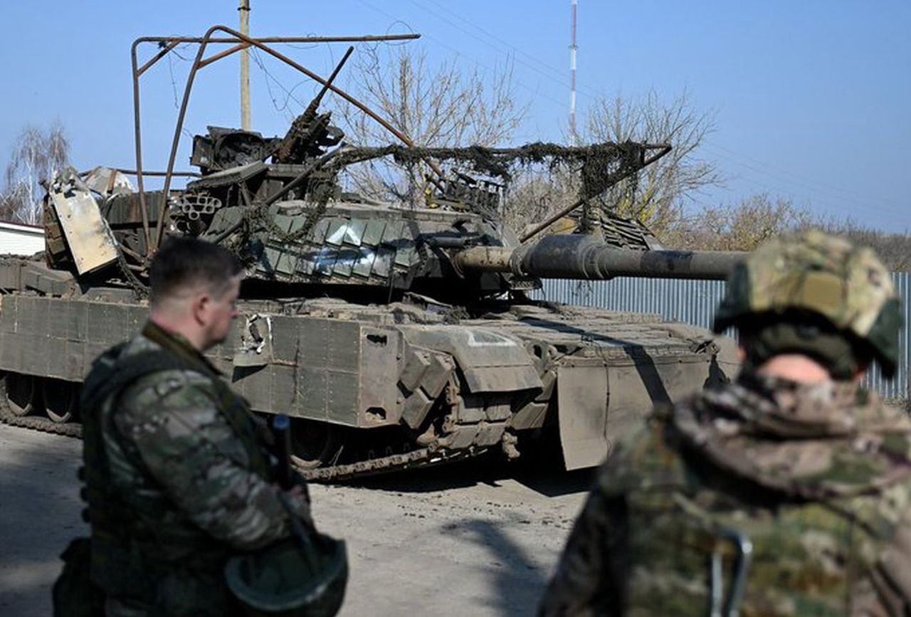 One of the Abrams tanks captured by the Russians