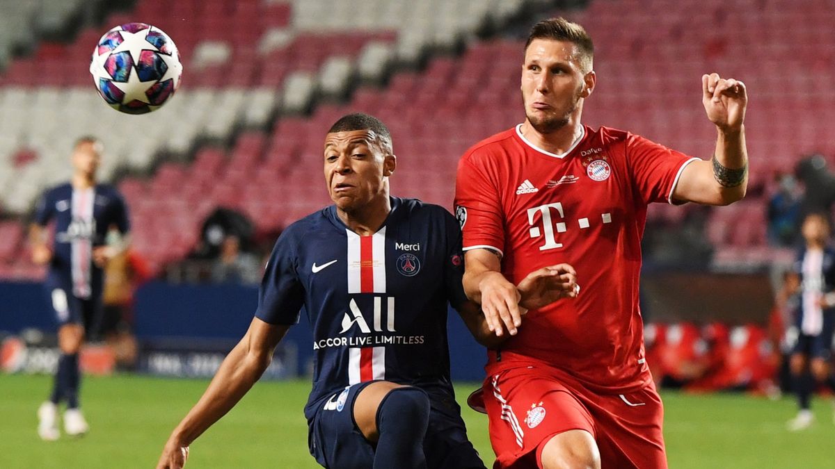 PAP/EPA / David Ramos / Na zdjęciu: Kylian Mbappe (z lewej) oraz Niklas Suele