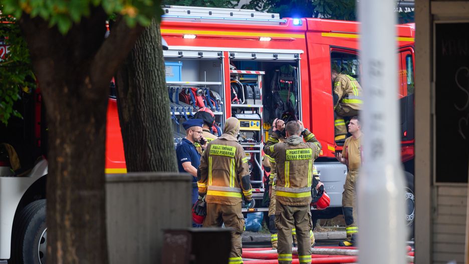 Miejsce nocnego pożaru i wybuchu
Poznaniu