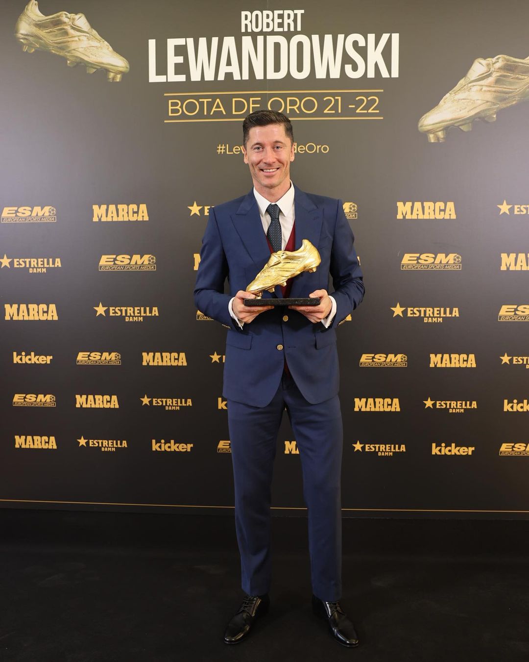 Robert Lewandowski na gali Złotego Buta 2021/2022