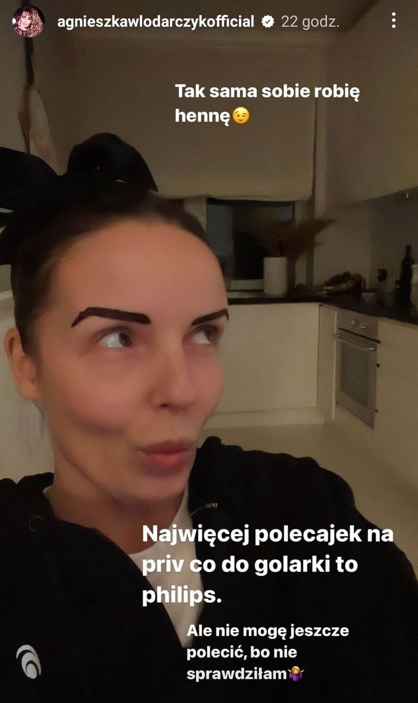 Agnieszka Włodarczyk samodzielnie dba o kolor i kształt brwi