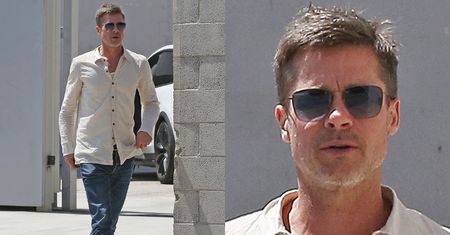 Zabiedzony Brad Pitt spaceruje po Los Angeles. "SCHUDŁ JUŻ 18 KILOGRAMÓW!" (ZDJĘCIA)