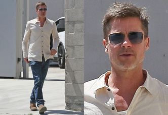 Zabiedzony Brad Pitt spaceruje po Los Angeles. "SCHUDŁ JUŻ 18 KILOGRAMÓW!" (ZDJĘCIA)