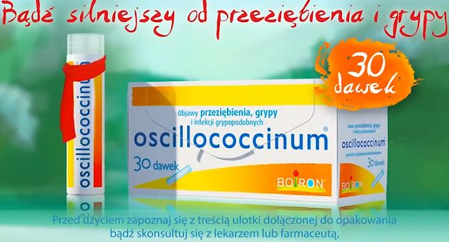 „Bądź silniejszy od przeziębienia i grypy” w reklamach Oscillococcinum (wideo)