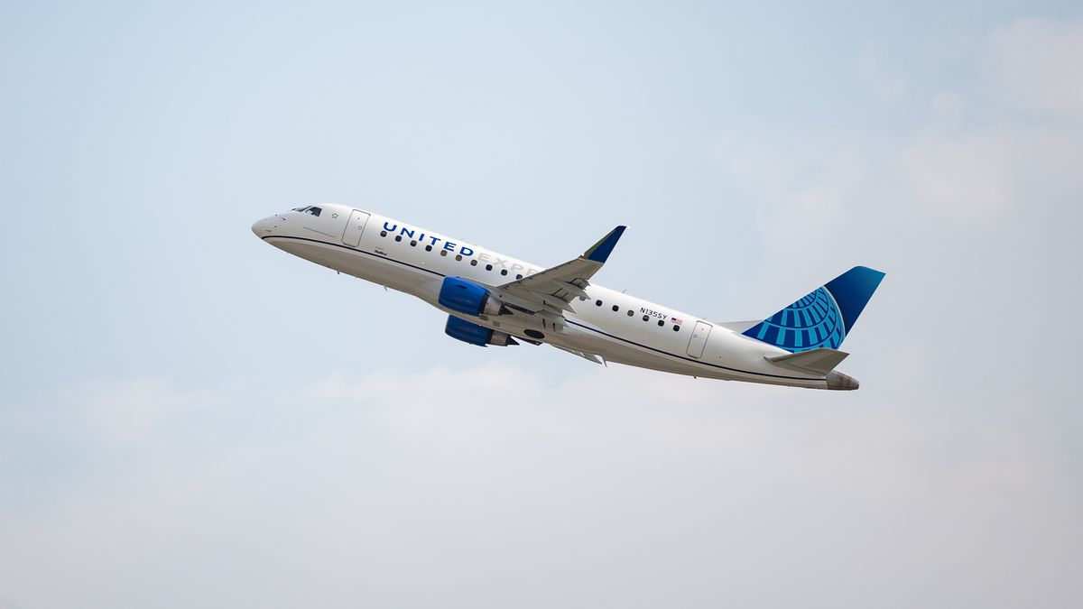 A United Express Embraer E175LR aircraft is seen at Chicago O'Hare International Airport in Chicago, Illinois, United States, on August 9, 2026. United Express is the regional airline brand used by United Airlines and its regional airline partners for connecting flights. (Photo by Marcin Golba/NurPhoto via Getty Images)