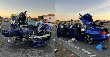 Kierowca zasnął. Z auta został złom