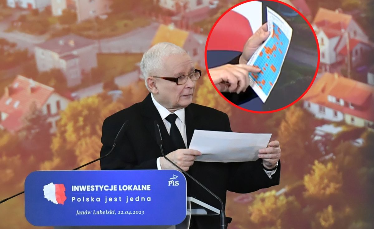 Janów Lubelski. Jarosław Kaczyński podczas inauguracji akcji "Polska jest jedna - Inwestycje Lokalne"