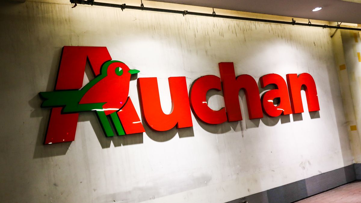 Auchan logo is seen near the supermarket at the shopping mall in Krakow, Poland on November 20, 2021. (Photo by Jakub Porzycki/NurPhoto via Getty Images)