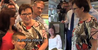 Ewa Kopacz jedzie Pendolino i zaczepia pasażerów: "Nie przeszkadzamy?"