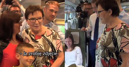 Ewa Kopacz jedzie Pendolino i zaczepia pasażerów: "Nie przeszkadzamy?"