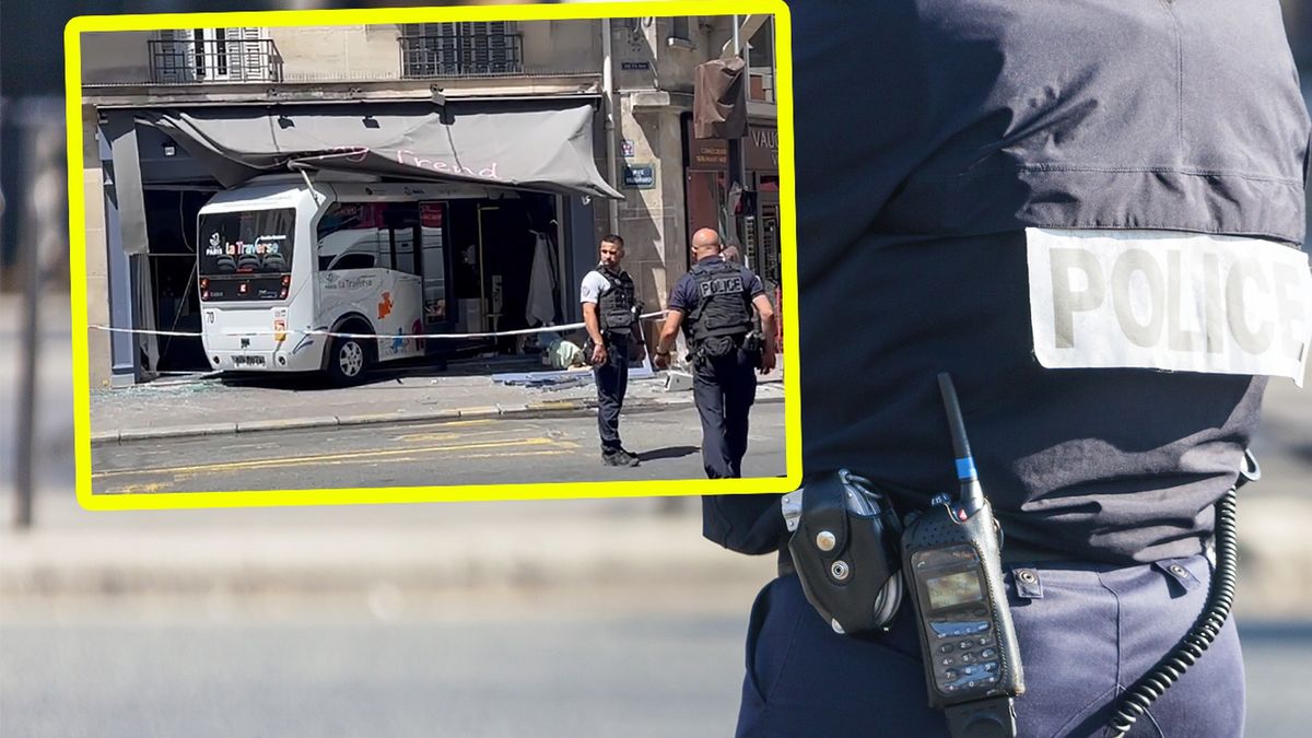 Elektryczny autobus wjechał w witrynę sklepową w Paryżu