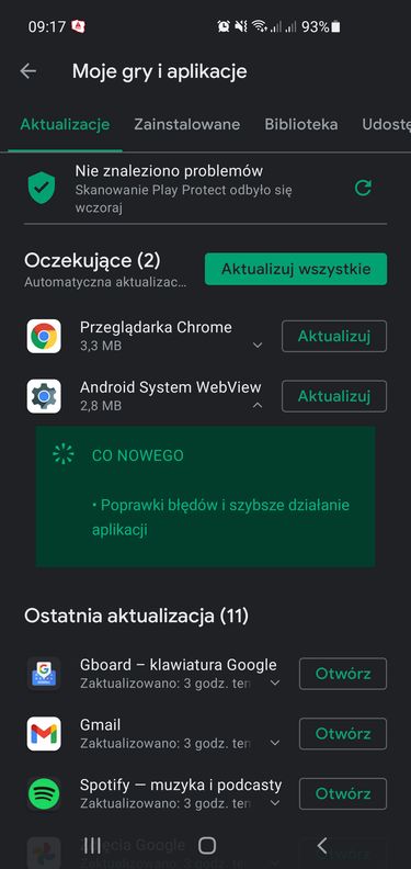 Aktualizacja WebView jest już dostępna, fot. Oskar Ziomek.