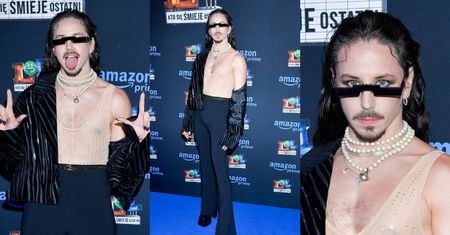 Michał Szpak w połyskującym topie i kosmicznych okularach promuje nowy program komediowy (ZDJĘCIA)