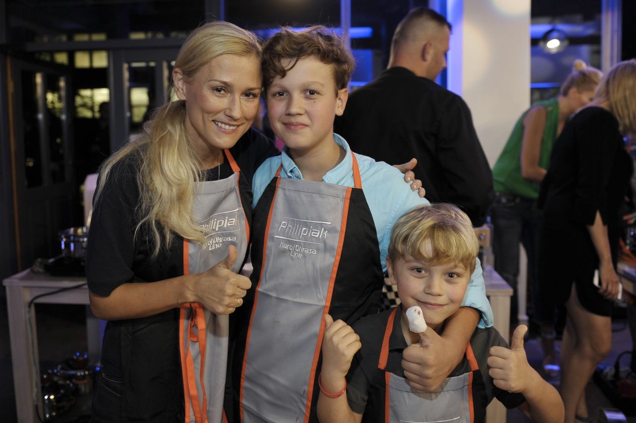 Sylwia Juszczak-Arnesen z synami w 2015 roku