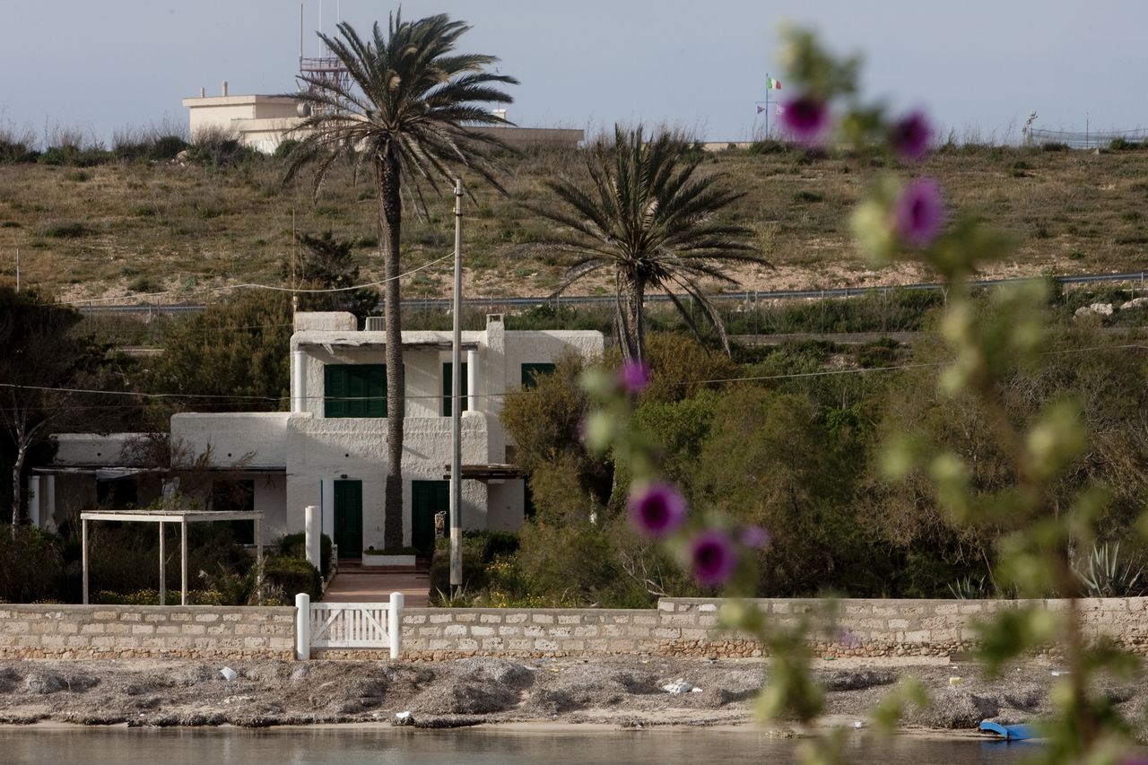 Silvio Berlusconi's residence "Villa due Palme" in "Cala Francese" on Lampedusa.