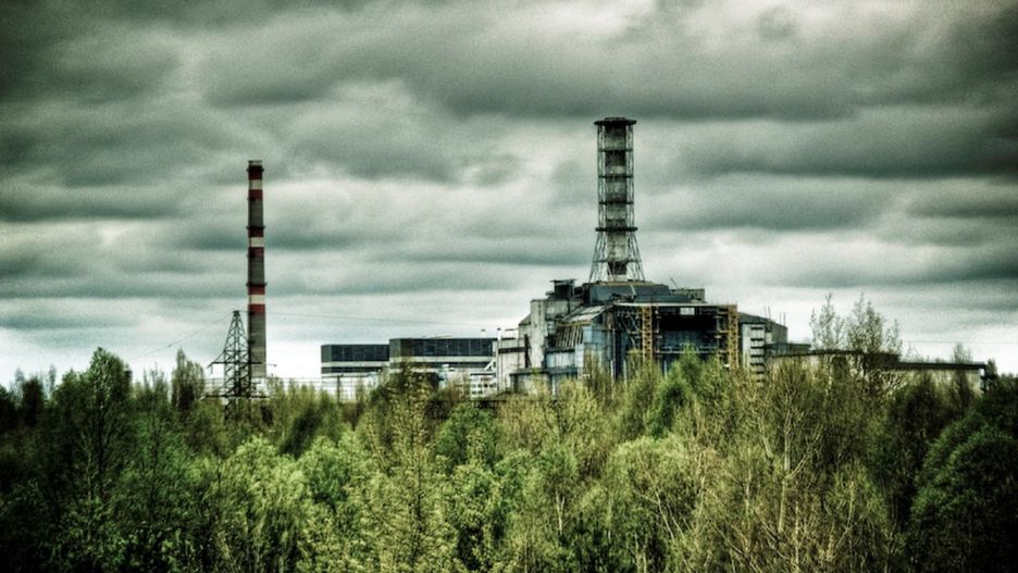 Czarnobyl - widok na elektrownię