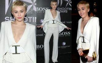 "Elegancka" Miley w białym kombinezonie... (ZDJĘCIA)