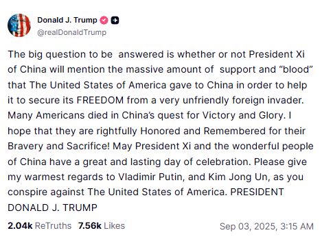 Wpis Donalda Trumpa