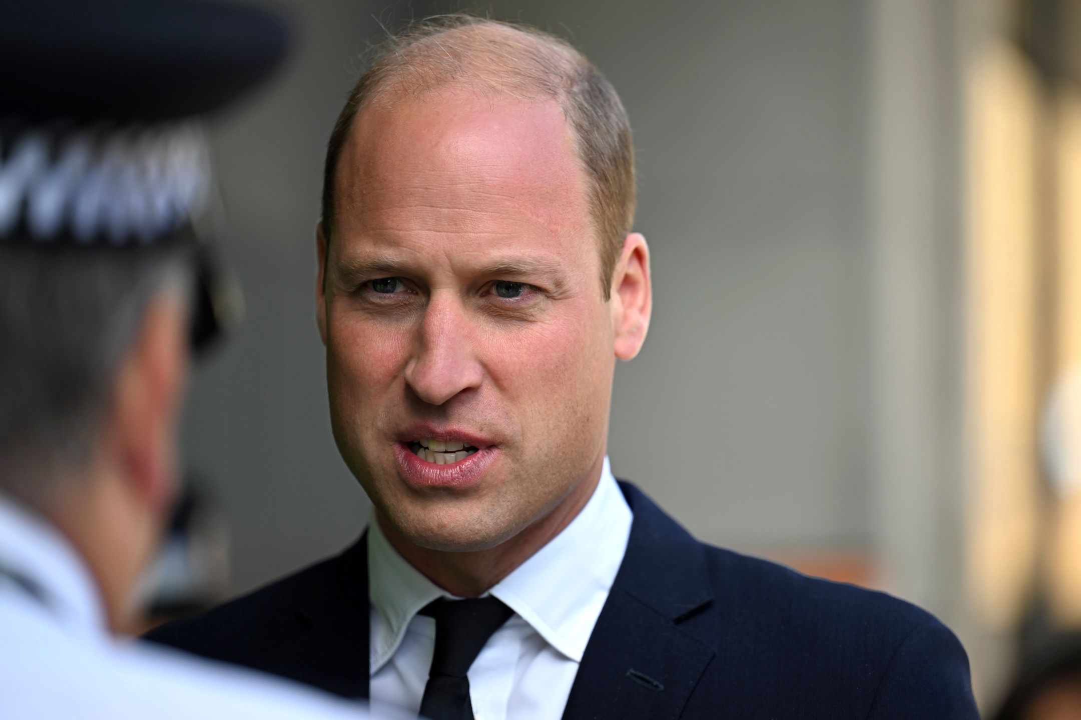 King Charles III Meets Emergency Service Workers To Thank Them Ahead Of The Queen's FuneralLONDON, ENGLAND - SEPTEMBER 17: Britain's Prince William, Prince of Wales speaks with emergency service workers at Lambeth HQ on September 17, 2022 in London, England. His Majesty The King thanks Emergency Service workers for their work and support ahead of the funeral of Queen Elizabeth II. The Queen died at Balmoral Castle in Scotland on September 8, 2022, and is succeeded by her eldest son, King Charles III. (Photo by Carl de Souza - WPA Pool/Getty Images)WPA Pool