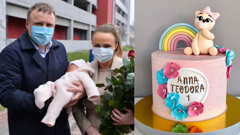 Anna Klara Teodora Kurska dostała tort z tęczą na pierwsze urodziny