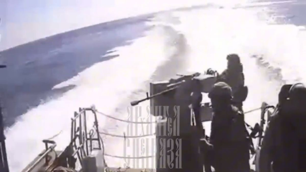 Rosyjska łódź Raptor podczas polowania na ukraińskie drony.