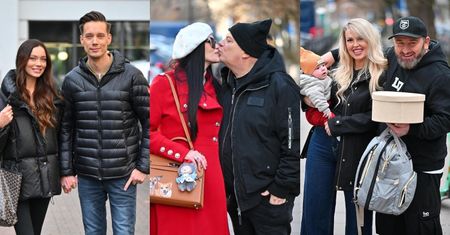 Uchachane gwiazdy wdzięczą się przed studiem "Dzień Dobry TVN": Zając i Mikołajczak, całuśni Skibowie, Liroy z nową żoną i synem (ZDJĘCIA)
