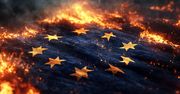 Skandaliczne zachowanie Grzegorza Brauna: Zdeptał i spalił flagę Unii Europejskiej w Katowicach