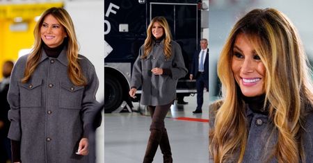 Melania Trump w wyrafinowanej stylizacji wartej ponad 20 tysięcy złotych przybywa na spotkanie z żonami żołnierzy (ZDJĘCIA)