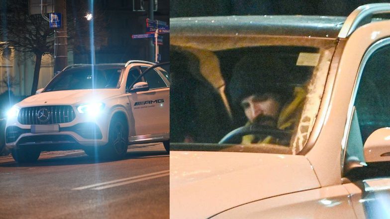 Samotny Piotr Stramowski załatwia sprawunki późnym wieczorem