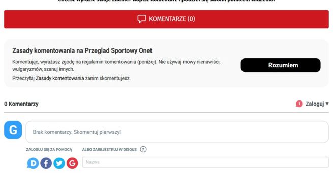 Na Przegląd Sportowy Onet internauci znów mogą komentować teksty