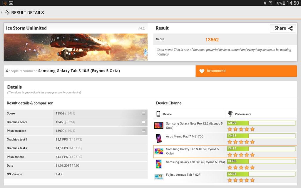 Samsung Galaxy Tab S 10.5 - wydajność i benchmarki 6