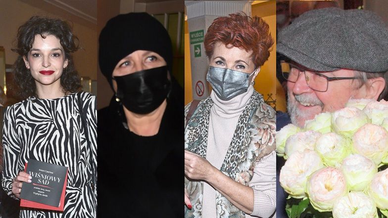 Zamaskowana "elita" na premierze sztuki 