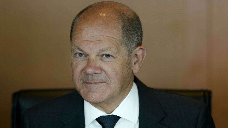 TemporaryGerman Chancellor Olaf Scholz attends the weekly cabinet meeting of the German government at the chancellery in Berlin, Germany, Wednesday, June 8, 2022. (AP Photo/Markus Schreiber)AP