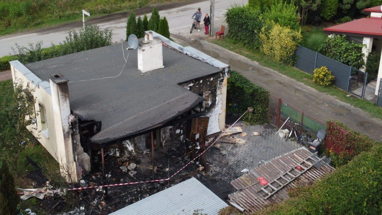 Pożar domu jednorodzinnego w Kobylcu