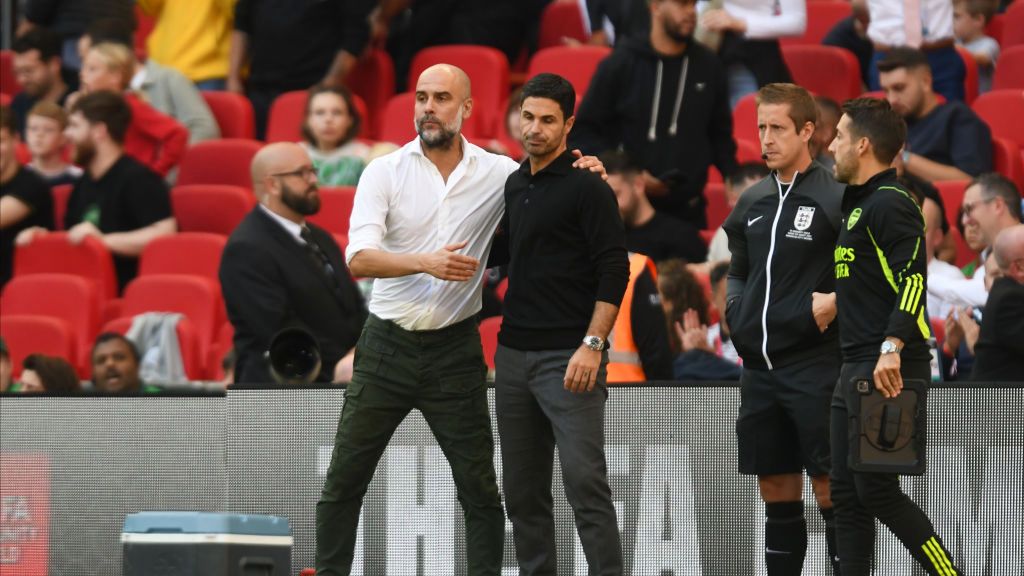 Zdjęcie okładkowe artykułu: Getty Images / Sportsphoto/Allstar / Na zdjęciu: Pep Guardiola i Mikel Arteta
