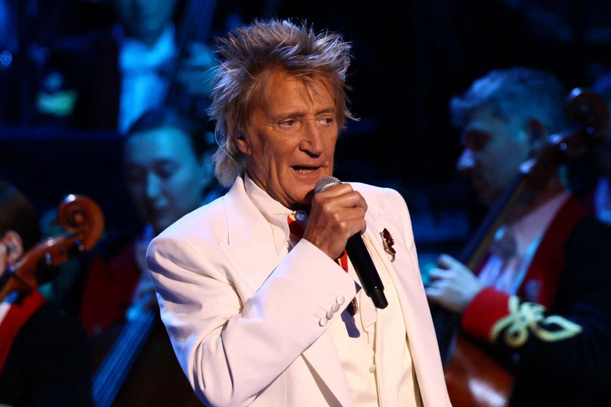 Rod Stewart podczas koncertu