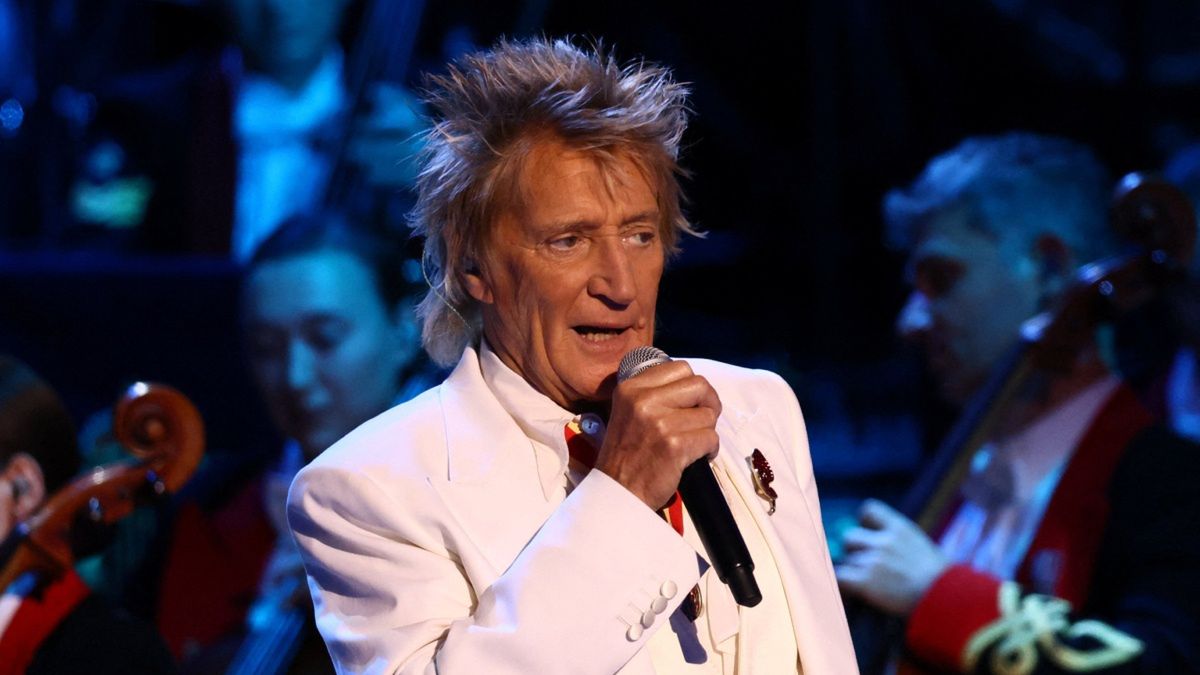 Rod Stewart podczas koncertu