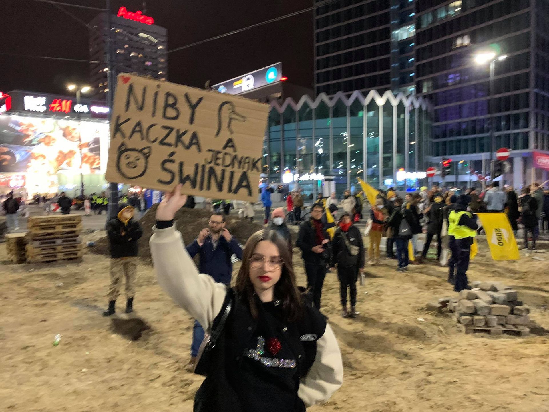 Piątkowy protest w Warszawie 
