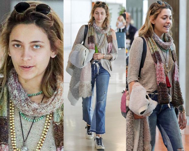 Mizerna Paris Jackson snuje się po lotnisku