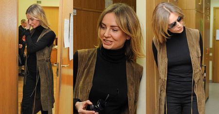Agnieszka Szulim w skórzanej kamizelce w sądzie (ZDJĘCIA)