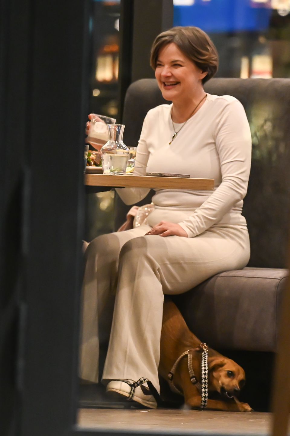 Monika Richardson w restauracji w Warszawie