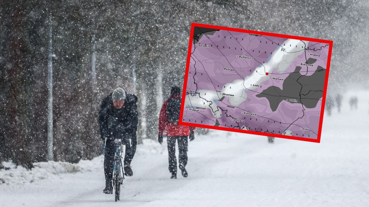 Niemal całą Polskę przykryje śnieg po opadach w piątek