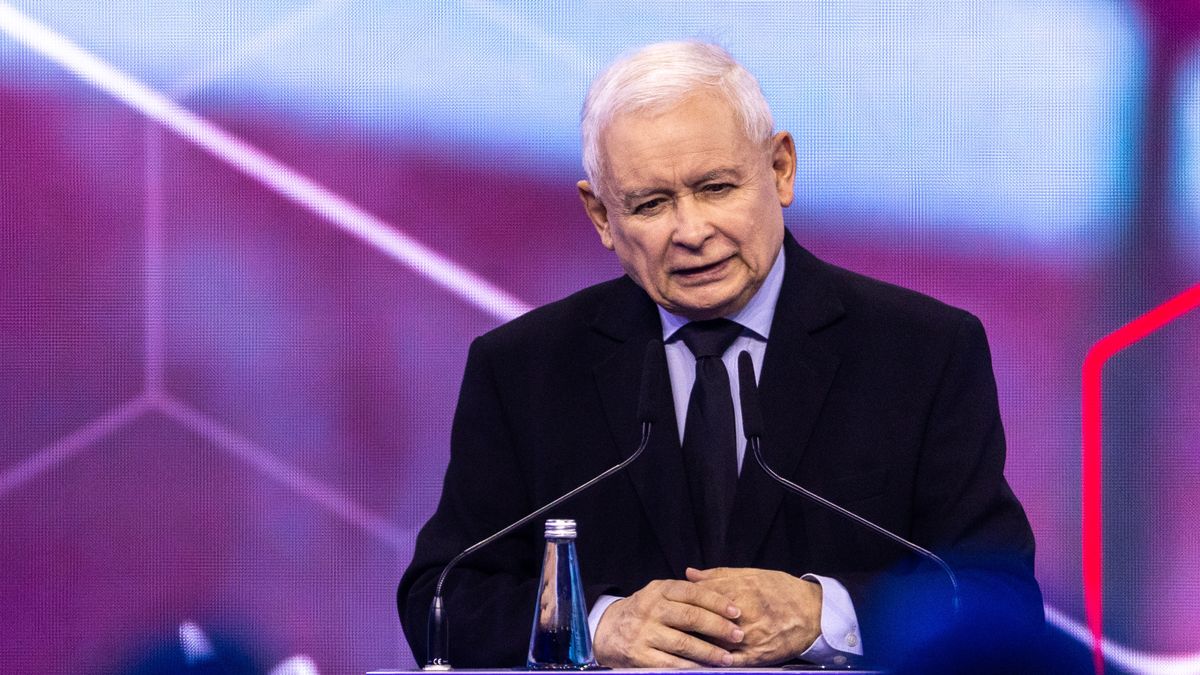 Jaroslaw Kaczynski  leader of ruling party Law and Justice during program convention in Warsaw, Poland, on May 13, 2023
NO SALES POLAND (Photo by Andrzej Iwanczuk/NurPhoto via Getty Images)