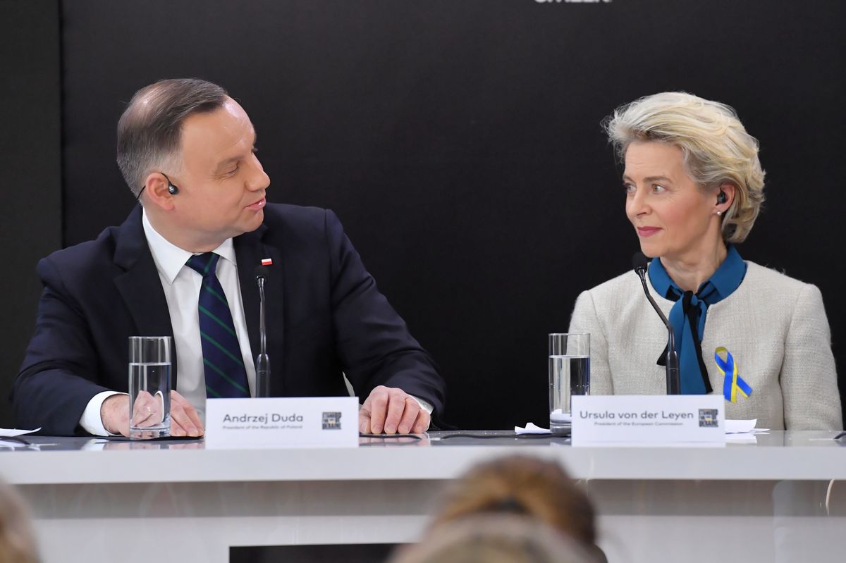 Prezydent Andrzej Duda i szefowa KE Ursula von der Leyen