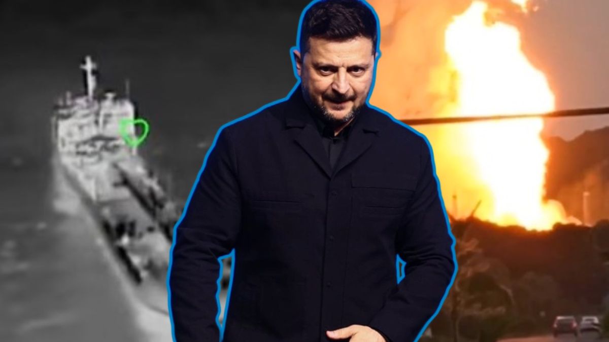 Zełenski publikuje nagrania uderzeń dronów