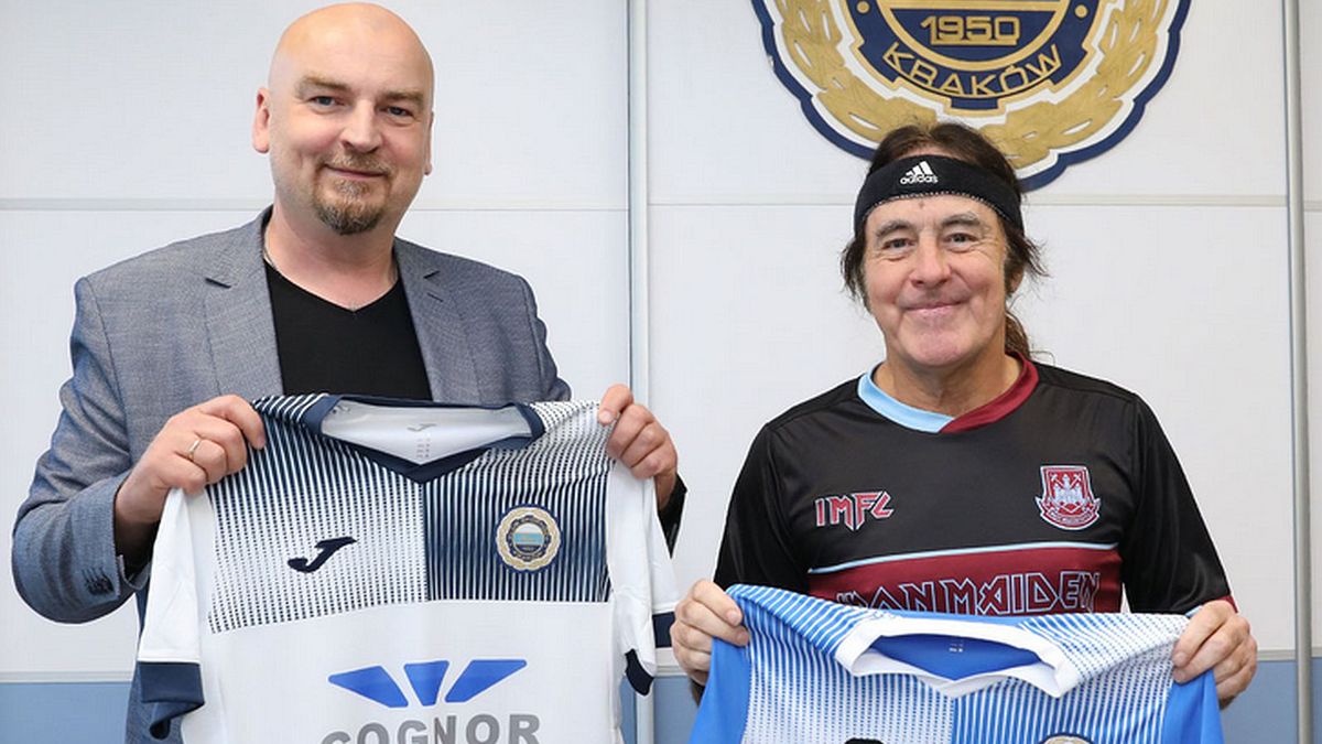 Legenda Iron Maiden Steve Harris i prezes Hutnika Kraków Artur Trębacz 