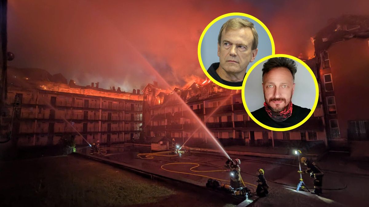 T. Jopek (górne zdj.) i T. Rybarczyk (dolne) o pożarze w Ząbkach.