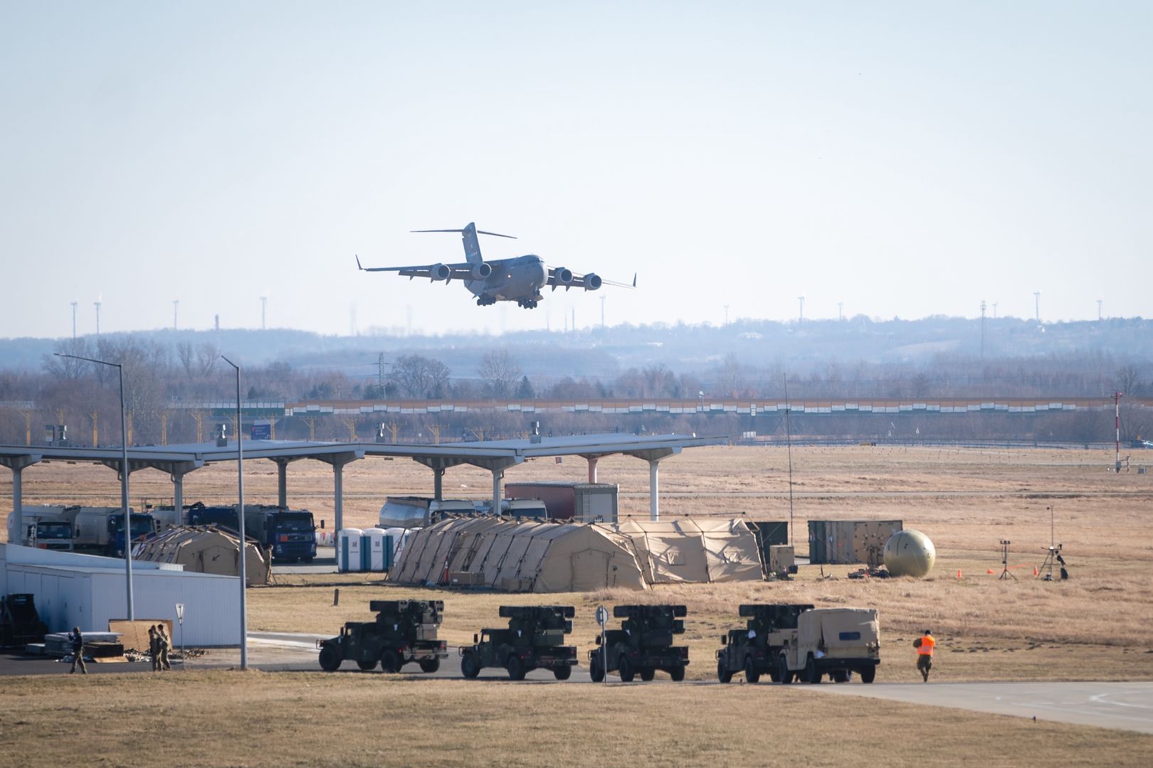 U.S. Troops And Equipment Arrive In Poland To Reinforce Eastern Europe Allies
U.S. Air Force Boeing C-17 Globemaster III landed at Rzeszow-Jasionka Airport in Poland on 13 February 2022 (Photo by Mateusz Wlodarczyk/NurPhoto via Getty Images)
NurPhoto
polska, rzeszow, jasionka, defence, air transport, us, u.s. air force, plane, planes, soldier, soldiers, us army 82nd airborne division, rzeszow-jasionka airport, helicopters, landing, at the airport, american, america, united states of america, in poland, to poland, transport, delivery, weapons, vehicles, 82nd us airborne division, border, security guarantor, military defense against attack, airport apron, aid, united states forces, alliance, allies, north atlantic treaty, washington treaty, strengthening nato forces