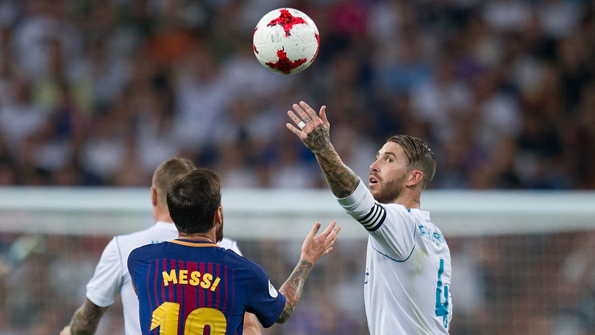 Na zdjęciu Lionel Messi i Sergio Ramos